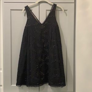 Anthropologie black eyelet babydoll dress